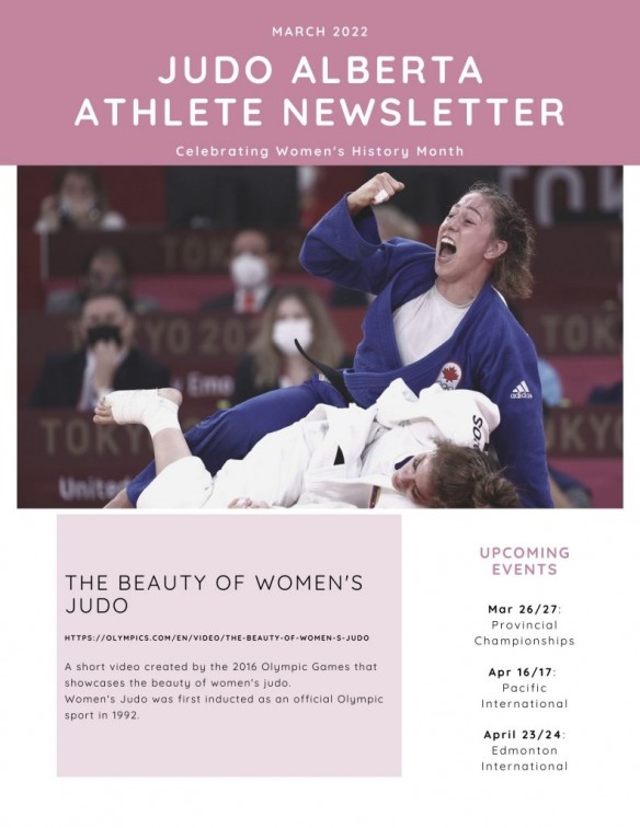 Judo Alberta Athletes Newsletter – March 2022
